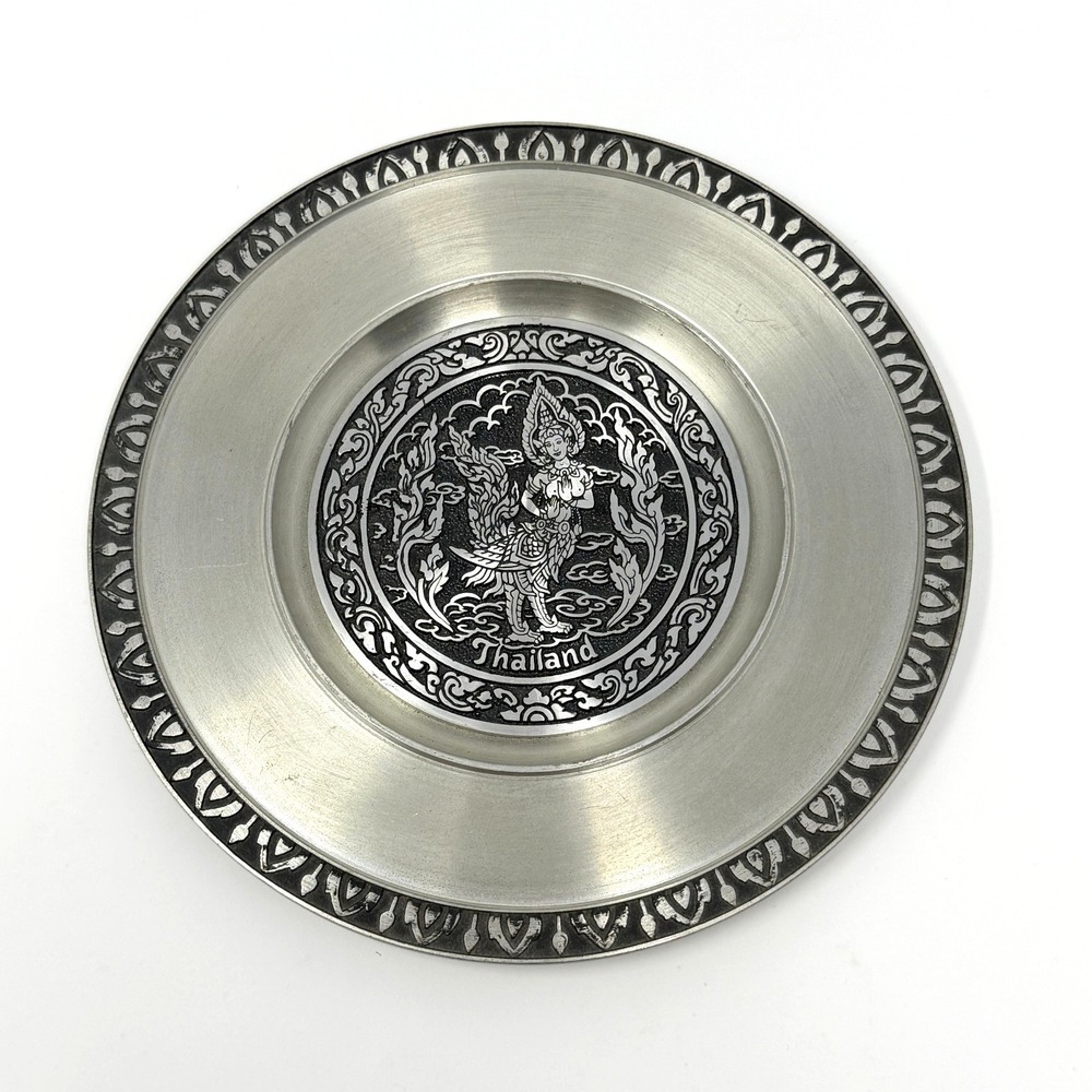 P.V. Pewter Thai Dancer Decorative Plate Thailand 97% Tin 6.5 In